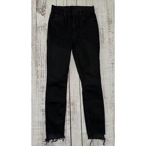 Mother Denim Women’s Stunner Zip Ankle Step Fray Not Guilty Size 24 Black Jeans